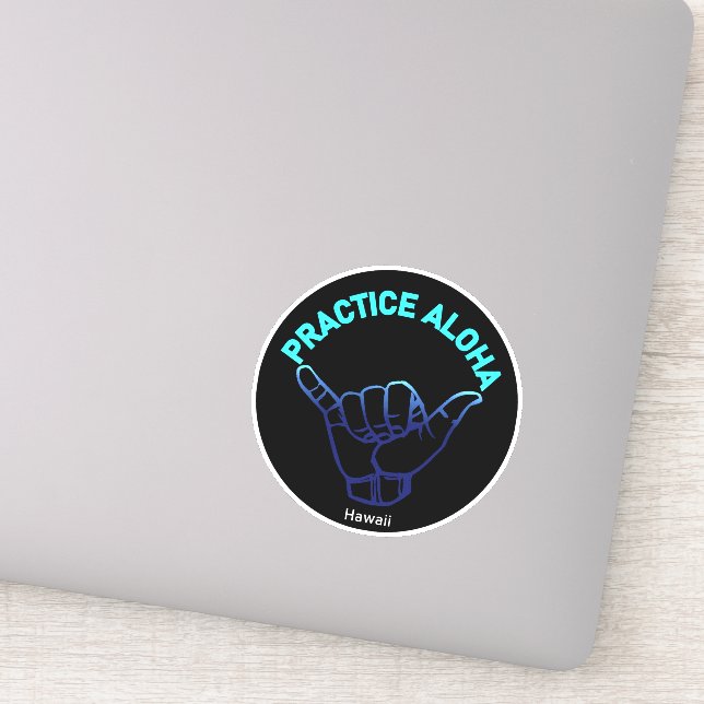 Adesivo Hawaii Practice Aloha HIPacific Shaka (Hang solto) (Detalhe)