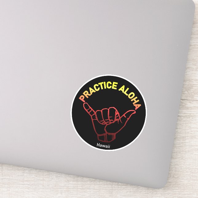 Adesivo Hawaii Practice Aloha Lava Shaka (Hang solto) (Detalhe)