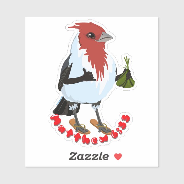 Adesivo HAWAII RED CRESTED CARDINAL—Bible verse (Folha)