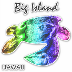 Adesivo Hawaii Tribal Honu Rainbow