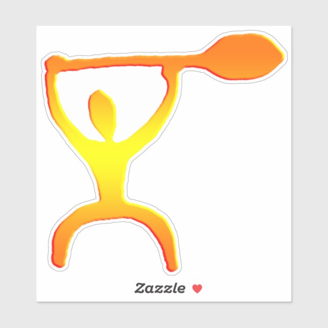 Adesivo Hawaiian Paddle Man Petroglicph (Folha)