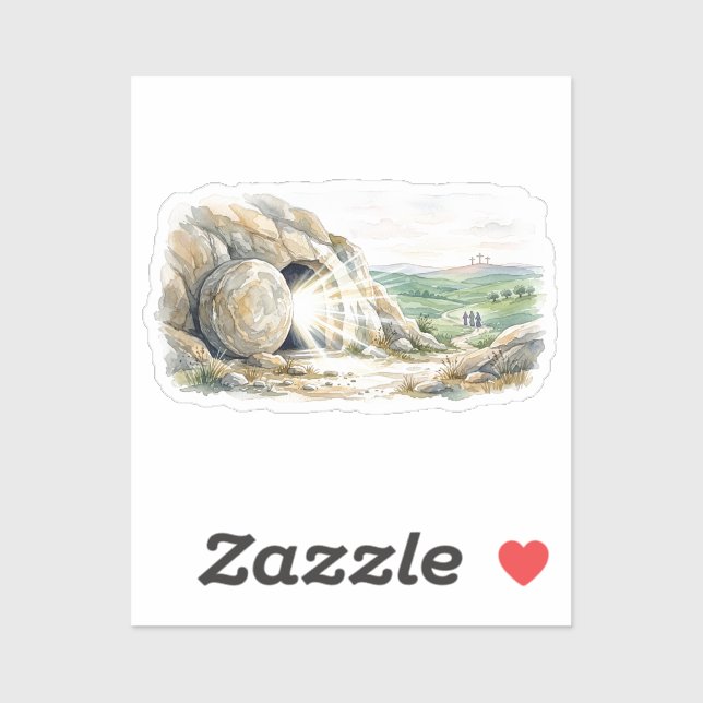 Adesivo He Is Risen Empty Tomb Easter Cross Sticker (Folha)