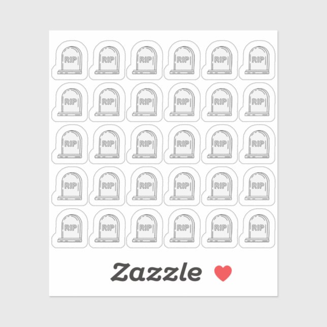 Adesivo Headstone Tombstone Bujo Planner (Folha)