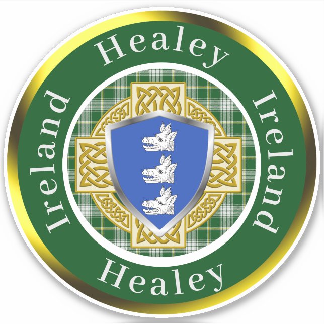 Adesivo Healey Shield & Celtic Cross Personalizado (Frente)