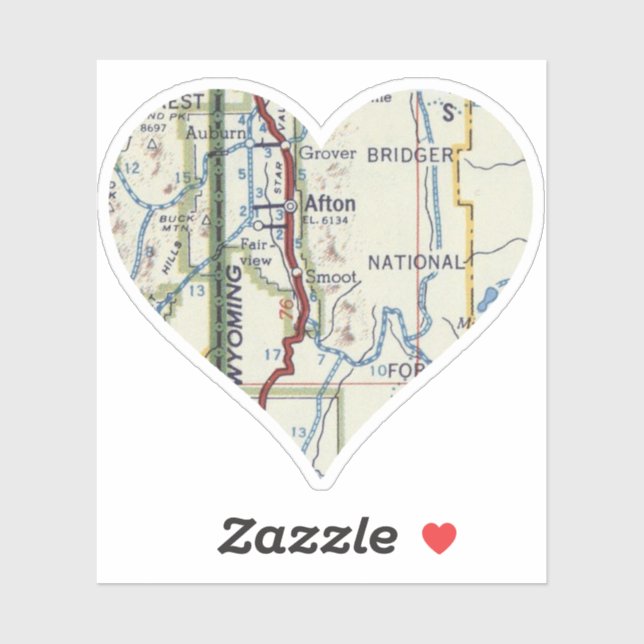 Adesivo Heart Afton WY (Folha)