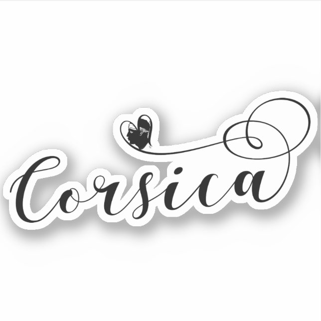 Adesivo Heart Corsica Flag, I Love Corsica, França (Frente)