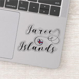 Adesivo Heart Faroe Islands Flag, Ilhas Faroé