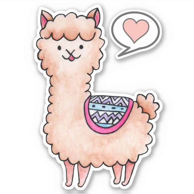 Adesivo Heart Llama (Frente)