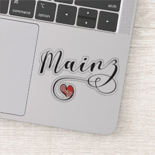 Adesivo Heart Mainz Flag, I Love Mainz, Meenz