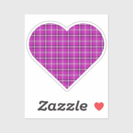 Adesivo Heart Plaid Pink Purple Black
