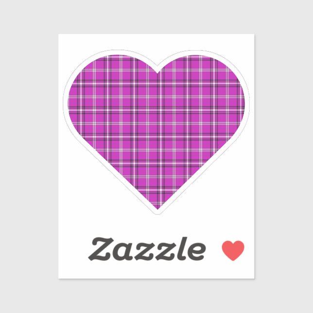 Adesivo Heart Plaid Pink Purple Black (Folha)
