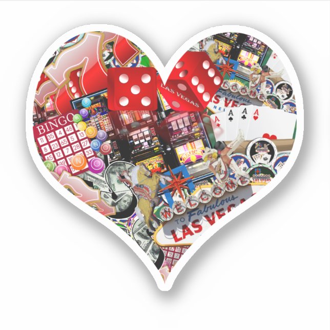 Adesivo Heart Playing Card Shape - Gamblers Delight (Frente)