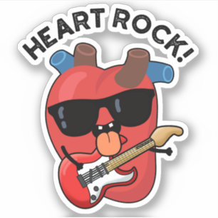 Adesivo Heart Rock Funny Music Pun