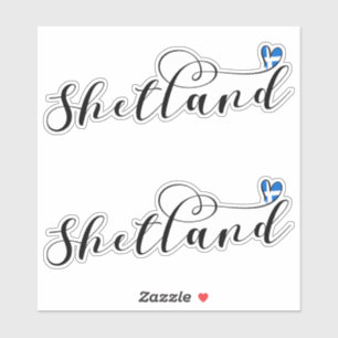 Adesivo Heart Shetland Flag, Ilhas Shetland