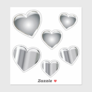 Adesivo Heart Silver Chrome Vinyl