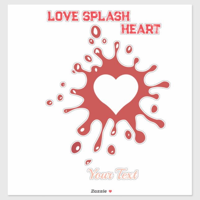 Adesivo Heart Splash Art – Creative Love Expression Design (Folha)
