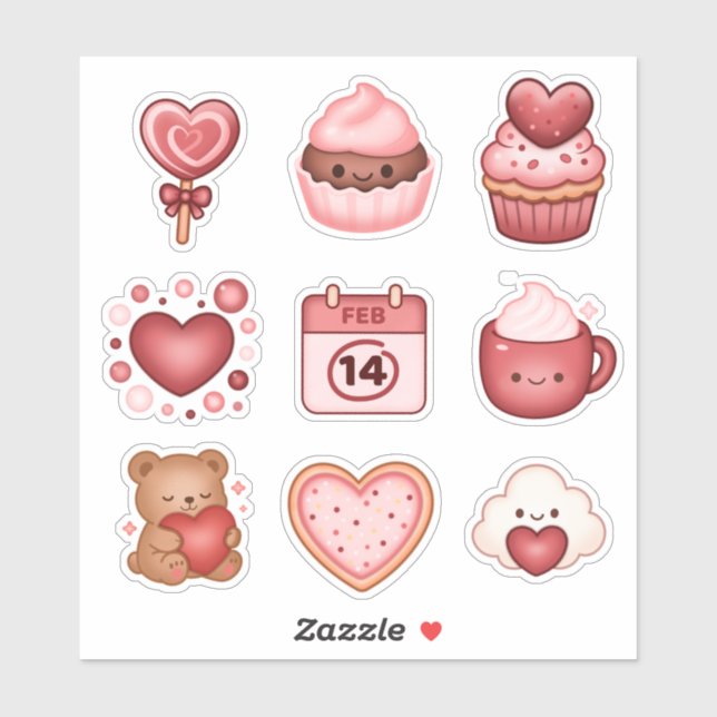 Adesivo Heartstrings and Sparkles Valentines Stickers 9ct (Folha)
