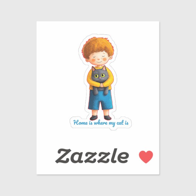 Adesivo  Heartwarming Feline Love (Folha)