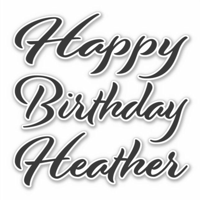 Adesivo Heather Name Vorname black Sticker Geburtstag (Frente)