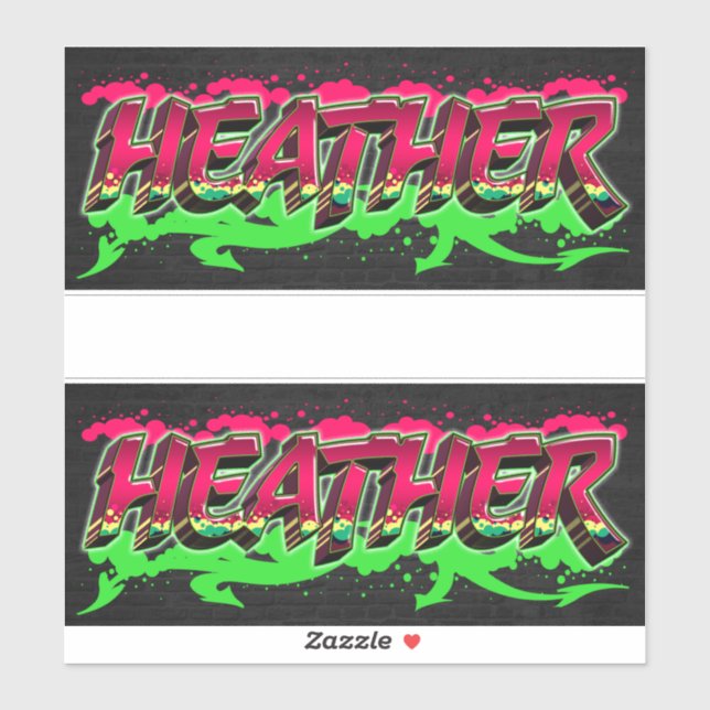 Adesivo Heather Vorname Name Graffiti Aufkleber Sticker (Folha)