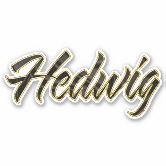 Adesivo Hedwig black gold Lettering Aufkleber Sticker (Frente)