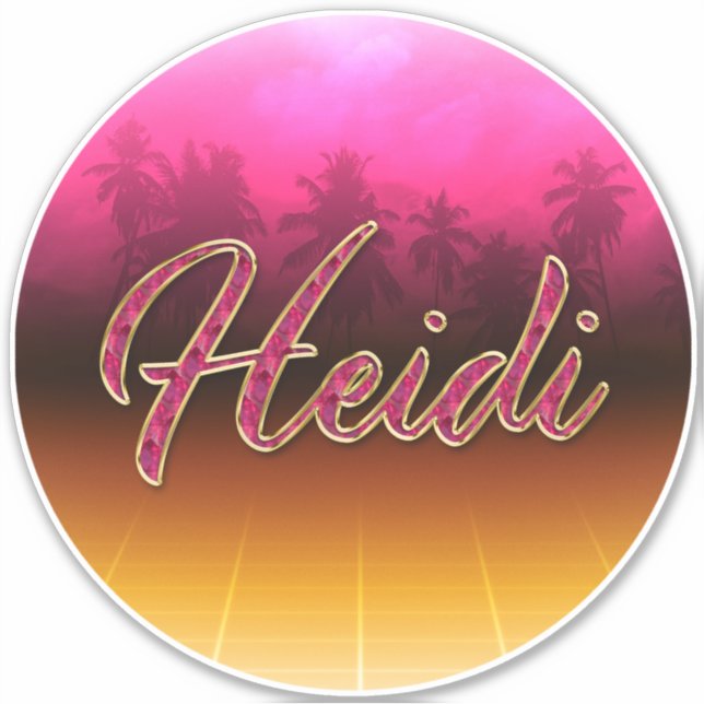 Adesivo Heidi Vorname Name golden pink Aufkleber Sticker (Frente)