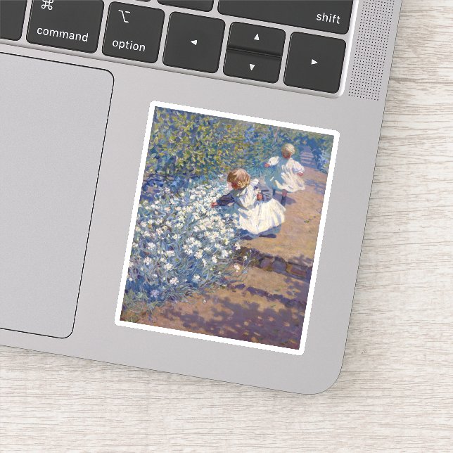 Adesivo Helen Galloway McNicoll Picking Flowers (Detalhe)