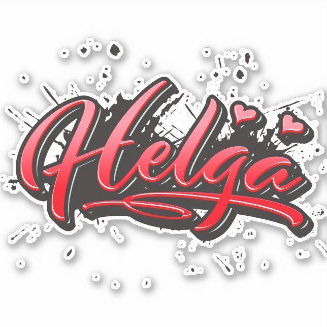 Adesivo Helga red Heart Graffiti Aufkleber Sticker (Frente)