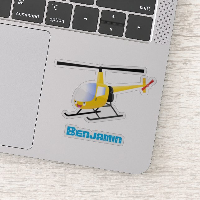 Adesivo Helicóptero de animação amarelo giro (Detalhe)