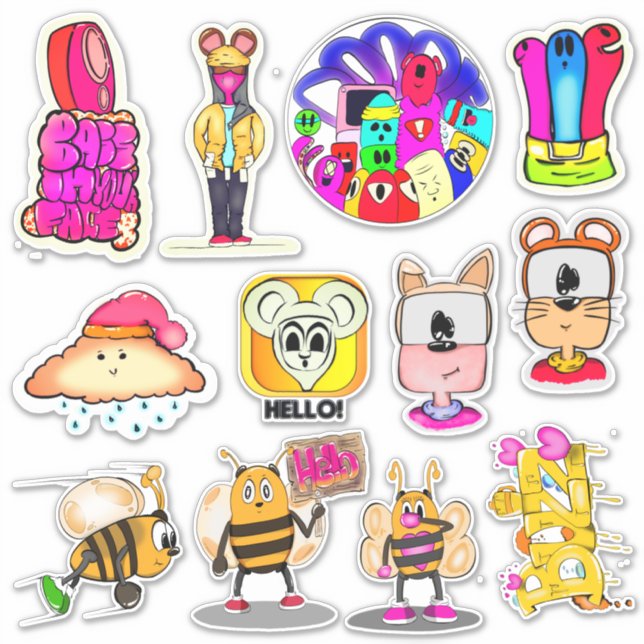Adesivo Hello Designer Sticker Set 1 (Frente)