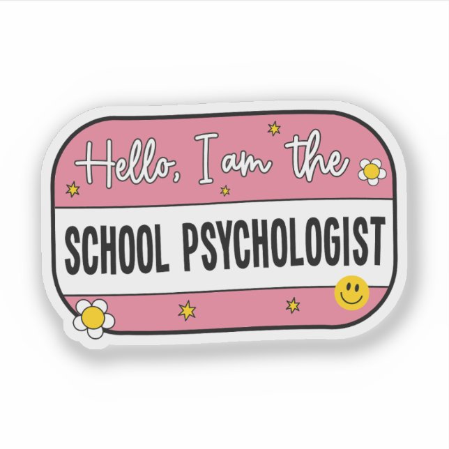 Adesivo Hello, I am the school psychologist (Frente)
