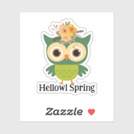 Adesivo Hellowl Primavera Cute Owl Hello Primavera
