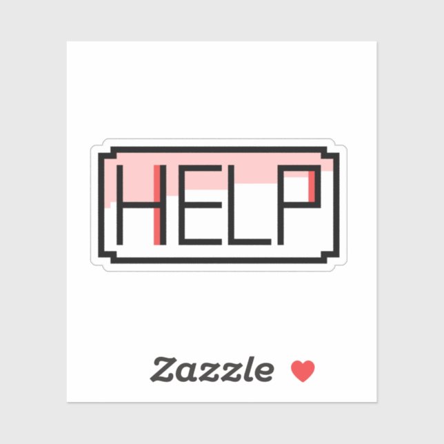 Adesivo Help! Retro RPG Chat Box Pixel Design (Folha)