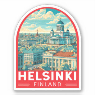 Adesivo Helsinki Finlândia Viagem Arte Emblema
