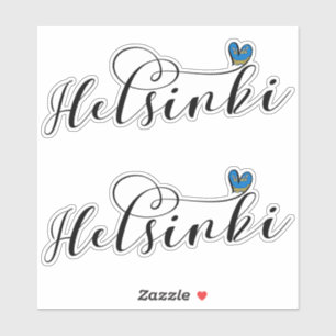 Adesivo Helsínquia Flag in a Heart, Finlândia