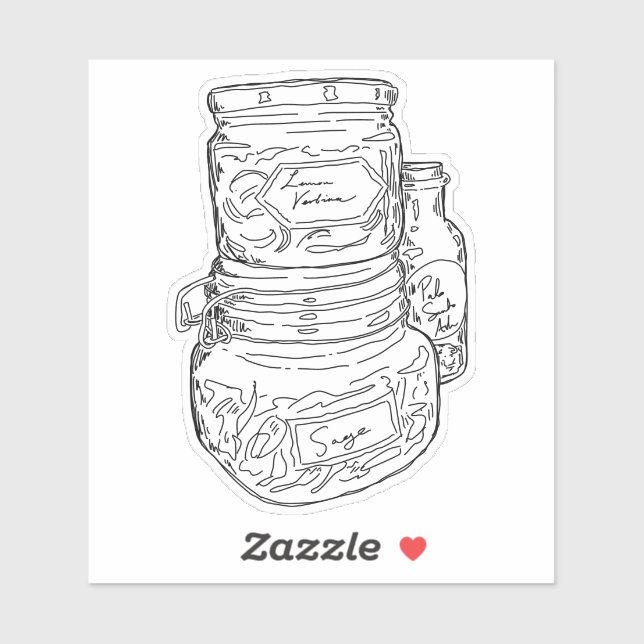Adesivo Herb Jars (Folha)