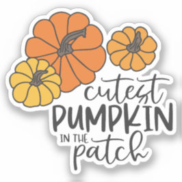 Adesivo Herbst Aufkleber Cutest Pumpkin In The Patch