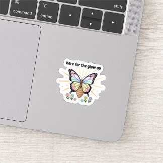Adesivo Here for the Glow Up Sticker – Pastel Butterfly