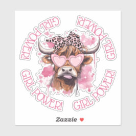 Adesivo Hereford Girly Cow Galentines Day Vinyl Sticker