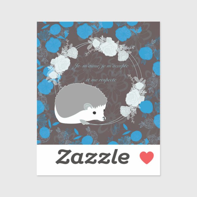 Adesivo hérisson, fleur de vie, bleu, mandala,zen,chakra (Folha)