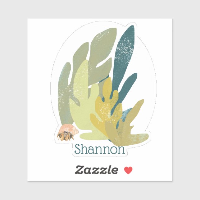 Adesivo Hermit Crab com Nome (Folha)