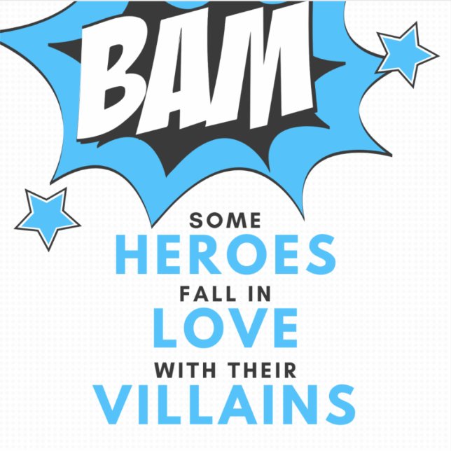 Adesivo Heroes Love Villains - BAM Sticker (Frente)