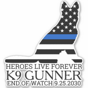 Adesivo Heróis Memoriais K9 Da Polícia Vivem Para Sempre