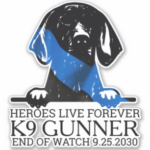 Adesivo Heróis Memoriais K9 Da Polícia Vivem Para Sempre C
