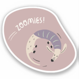 Adesivo herpes zoomies, linguiça doce ilustrada beige lila