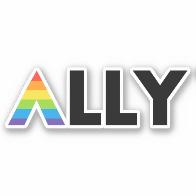 Adesivo Hetero Ally LGBTQ Rainbow LGBT (Frente)