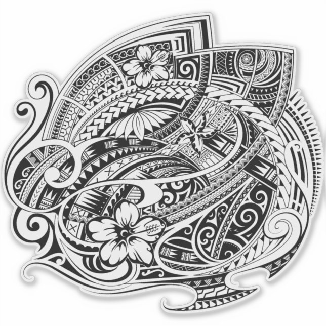 Adesivo HIBISCUS POLYNESIAN TRIBAL Blade (Frente)