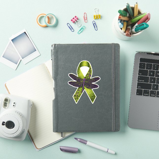 Adesivo Hippie Dragonfly Green Ribbon Cerebral Palsy Aware (Capa para iPad)