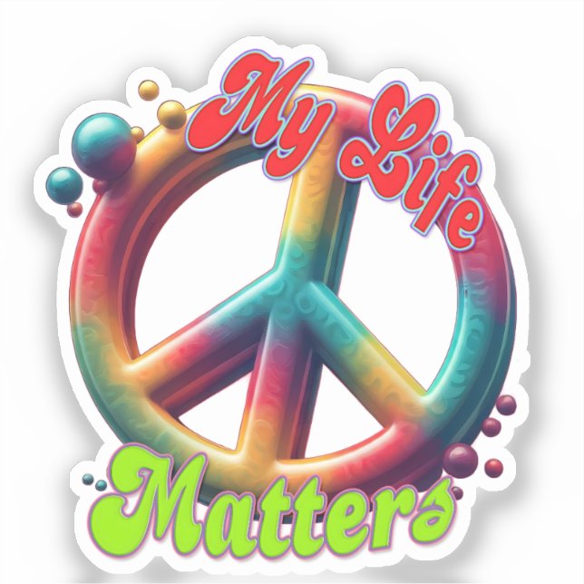 Adesivo Hippie Love Peace Life Matters Custom  (Frente)