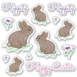 Adesivo Hippity Felz pascoa Bunnies e Flores